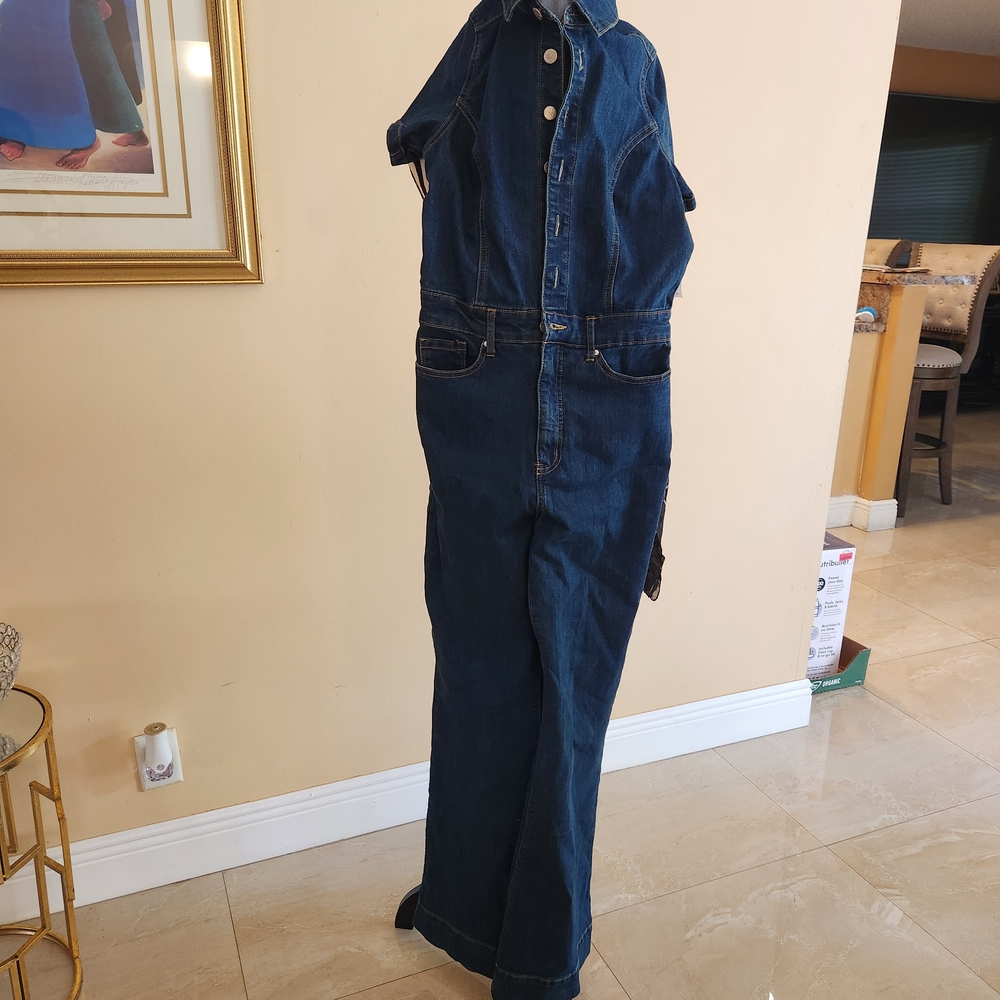 Jessica Simpson Navy Flare Jumpsuit - Picture 2 of 7